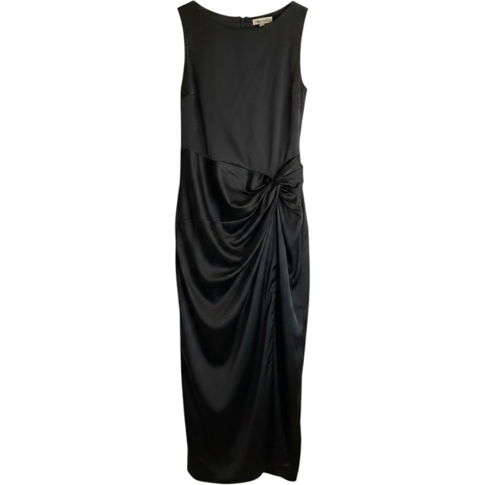 Abercrombie & Fitch Knot Front Midi Dress Satin Minimalist Formal Large Petite